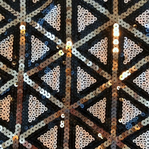 Sequin Black and Gold Bodycon Dress - Picture 4 of 6